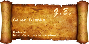 Geher Bianka névjegykártya